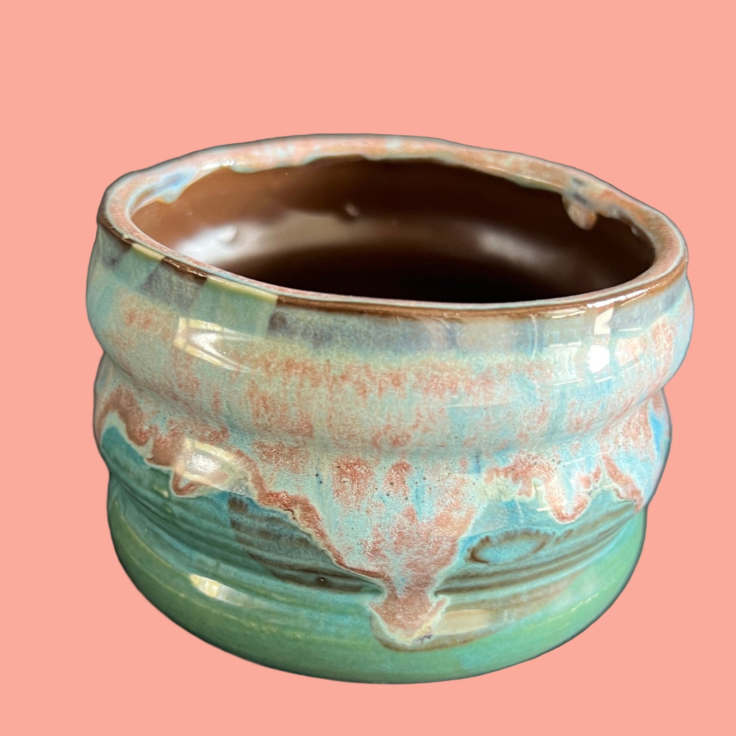 Teal Bubble Planter