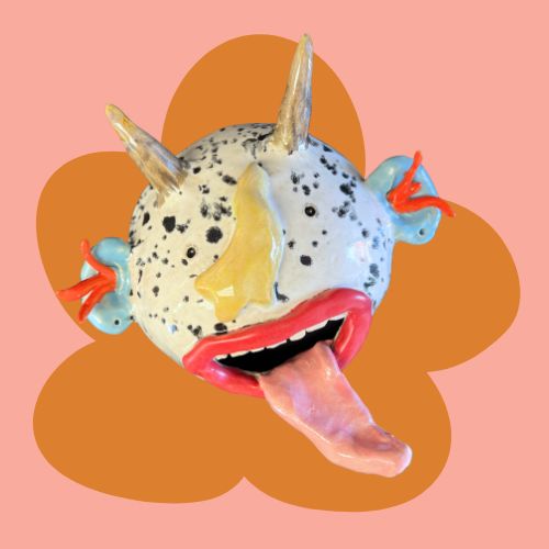 Wall Mask with Tongue Out