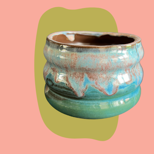 Teal Bubble Planter